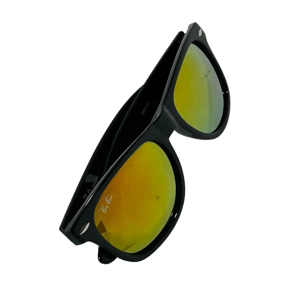 Ray-Ban RB2132 New Wayfarer Classic Sunglasses Black Frame Gold Mirrored Lens